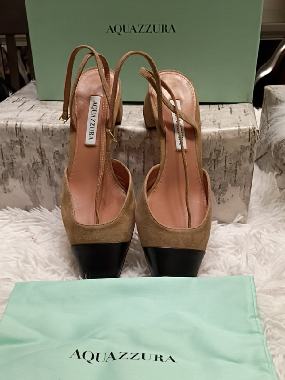 π Aquazzura π French Flirt Pump 35 Slingback Women's Sz 8 Eu 38 π $825π₯ - Picture 3 of 9